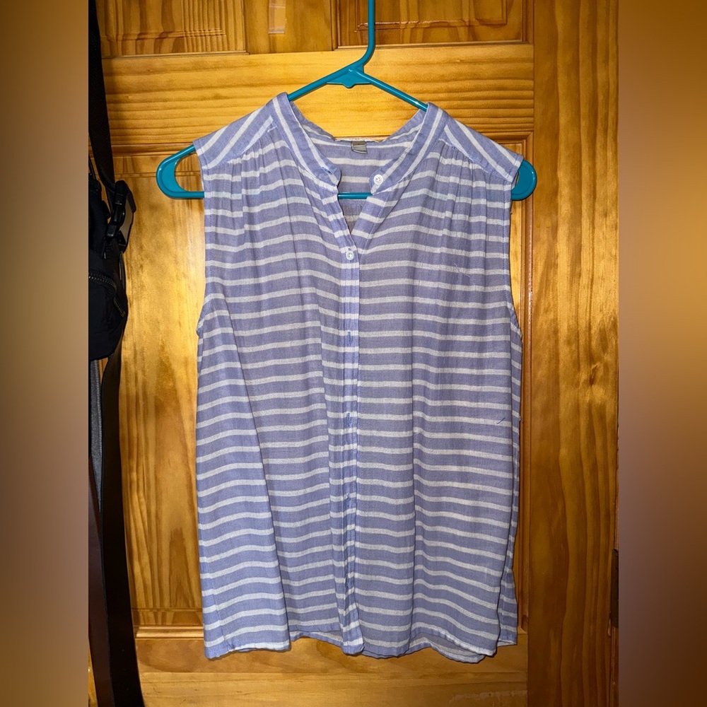 J Crew linen blend striped tank top